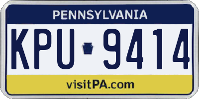 PA license plate KPU9414