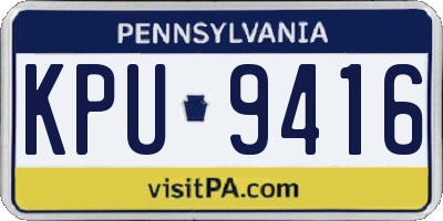 PA license plate KPU9416