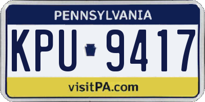PA license plate KPU9417