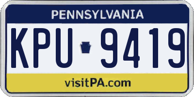 PA license plate KPU9419