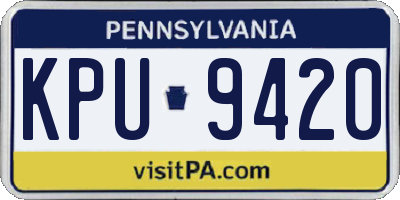 PA license plate KPU9420