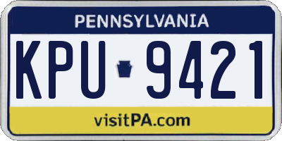 PA license plate KPU9421