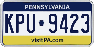 PA license plate KPU9423