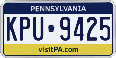 PA license plate KPU9425
