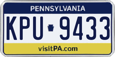 PA license plate KPU9433