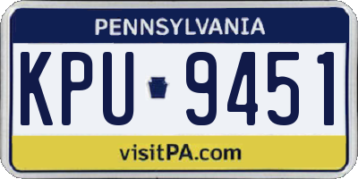 PA license plate KPU9451