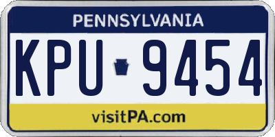 PA license plate KPU9454