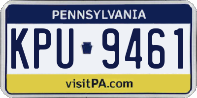PA license plate KPU9461