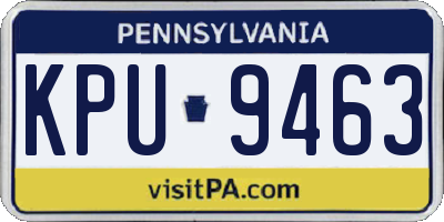 PA license plate KPU9463