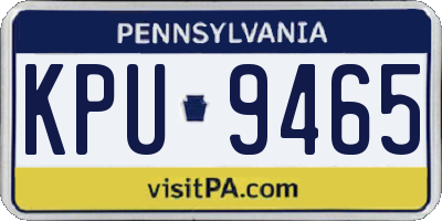 PA license plate KPU9465