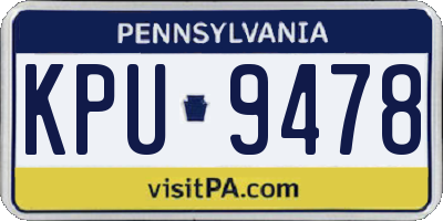 PA license plate KPU9478