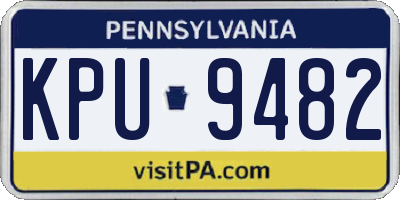 PA license plate KPU9482