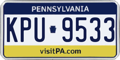 PA license plate KPU9533