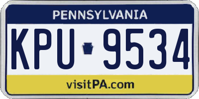 PA license plate KPU9534