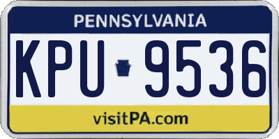 PA license plate KPU9536