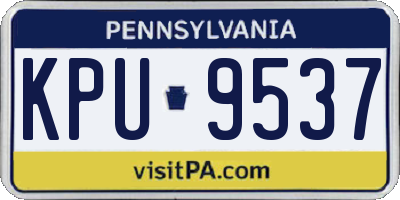 PA license plate KPU9537