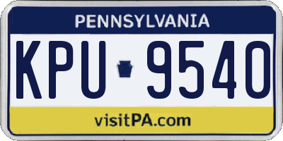 PA license plate KPU9540