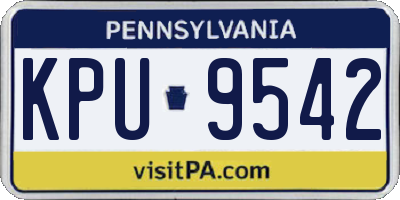 PA license plate KPU9542