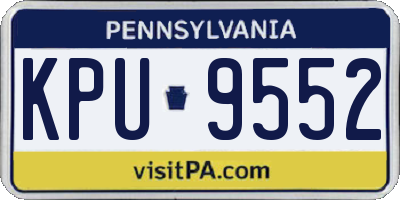 PA license plate KPU9552