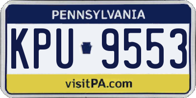 PA license plate KPU9553