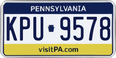 PA license plate KPU9578