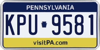 PA license plate KPU9581