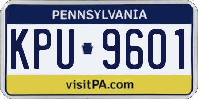 PA license plate KPU9601