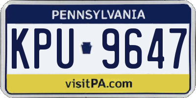 PA license plate KPU9647
