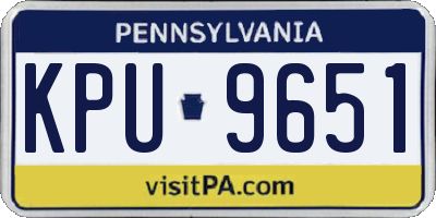 PA license plate KPU9651