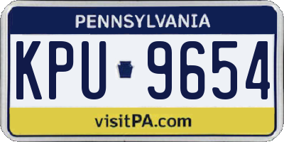 PA license plate KPU9654