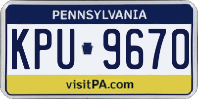 PA license plate KPU9670