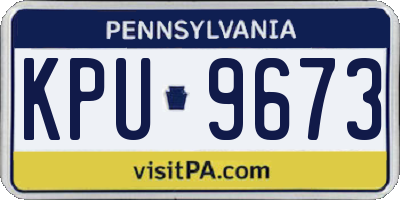 PA license plate KPU9673