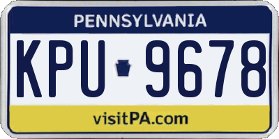 PA license plate KPU9678