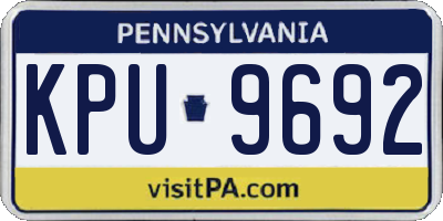 PA license plate KPU9692