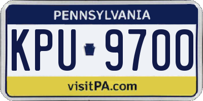 PA license plate KPU9700