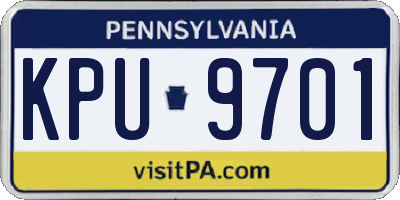 PA license plate KPU9701