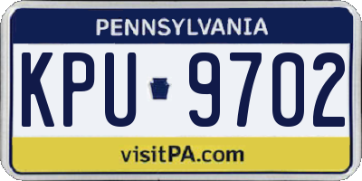 PA license plate KPU9702
