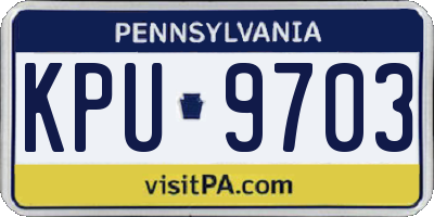 PA license plate KPU9703