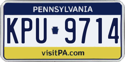 PA license plate KPU9714