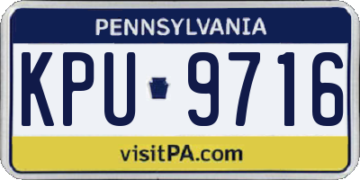 PA license plate KPU9716
