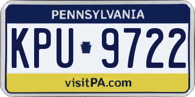 PA license plate KPU9722