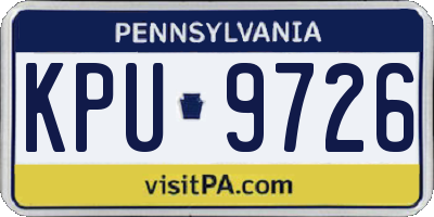 PA license plate KPU9726