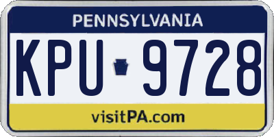 PA license plate KPU9728