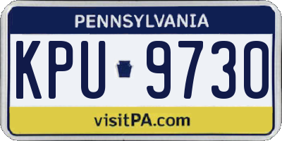 PA license plate KPU9730