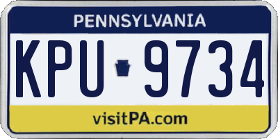 PA license plate KPU9734