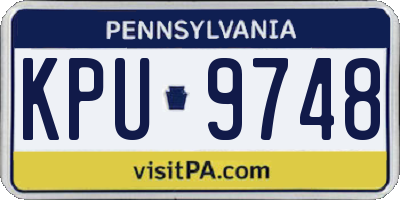 PA license plate KPU9748