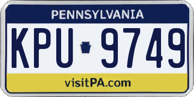 PA license plate KPU9749