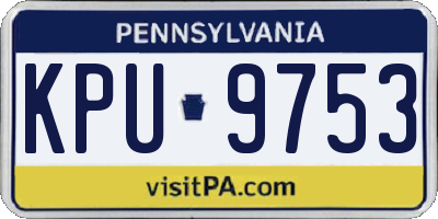 PA license plate KPU9753