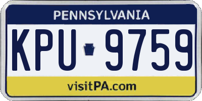 PA license plate KPU9759