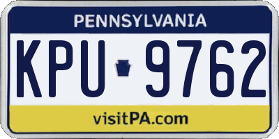 PA license plate KPU9762